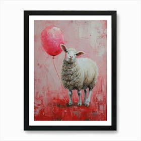 Cute Sheep 2 With Balloon Art Print