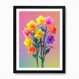 Rainbow Daffodils Art Print