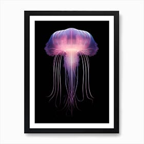 Mauve Stinger Jellyfish Simple Illustration 2 Art Print