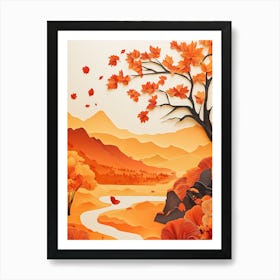 Beautiful Landscape Paper Craft Style 10 Art Print