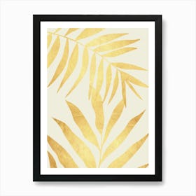 Golden tropical leaf 5 Art Print