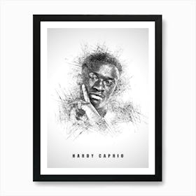 Hardy Caprio Rapper Sketch Art Print