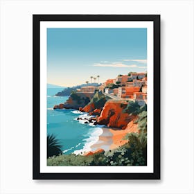 Sorrento Back Beach Australia Mediterranean Style Illustration 1 Art Print