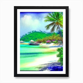 Koh Samui Thailand Soft Colours Tropical Destination Poster