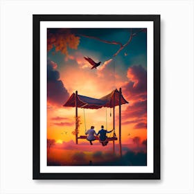 Swinging Couple Art Print