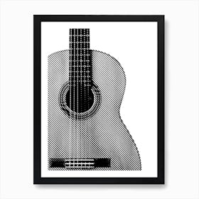 Classical Guitar Line Art Art Print