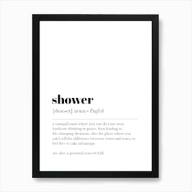 Shower Bathroom Definition Art Print