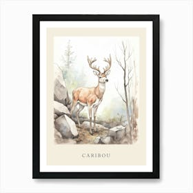 Beatrix Potter Inspired  Animal Watercolour Caribou 2 Art Print