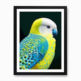 Budgerigar Pointillism Bird Art Print