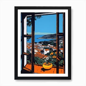 A Window View Of Cape Town In The Style Of Pop Art 3 Art Print