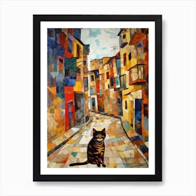 Painting Of Havana With A Cat In The Style Of Gustav Klimt 3 Art Print