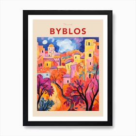Byblos Lebanon 3 Fauvist Travel Poster Art Print