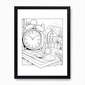 Line Art Inspired By The Persistence Of Memory 3 Art Print