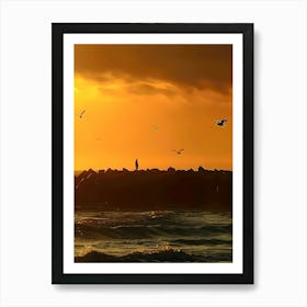 Sunset At The Beach 16 Art Print