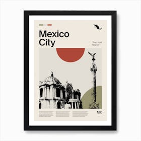 Mid Century Mexico City Travel Art Print