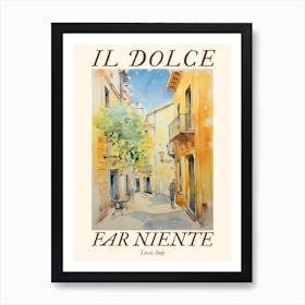 Il Dolce Far Niente Lecce, Italy Watercolour Streets 1 Poster Art Print