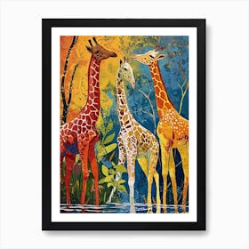 Giraffe Earth Tones 1 Art Print