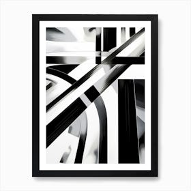 Intersection Abstract Black And White 1 Art Print