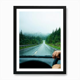 Move Drive Car Countryside Speed Mirror View Window Rear Asphalt Transport Driving Heave (7) 1 Art Print