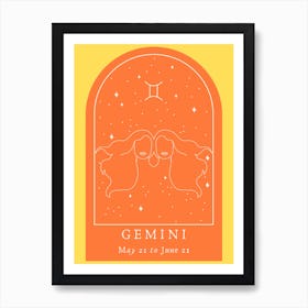 Gemini Orange Art Print