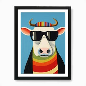 Little Cow 2 Wearing Sunglasses Art Print