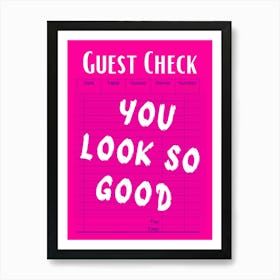 Guest Check 9 Art Print