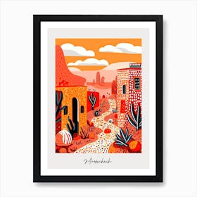 Poster Of Marrakech, Illustration In The Style Of Pop Art 3 Art Print