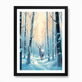 Winter Moose 1 Illustration Art Print
