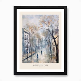 Winter City Park Poster Maria Luisa Park Seville Spain 1 Art Print