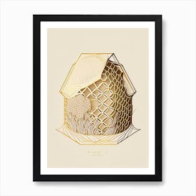 Honey Beehive 1 William Morris Style Art Print