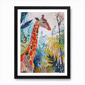 Giraffe Geometric Pattern 2 Art Print