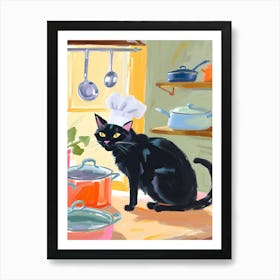 Chef Cat in the kitchen Art Print