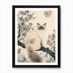 Ragdoll Cat Japanese Illustration 3 Art Print