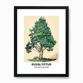 Eucalyptus Tree Storybook Illustration 4 Poster Art Print