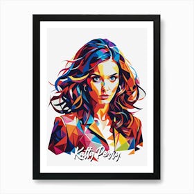 Katty Perry 02 Portrait Music Icon Style WPAP Pop Art Art Print