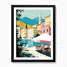 Kotor, Montenegro, Flat Pastels Tones Illustration 4 Art Print