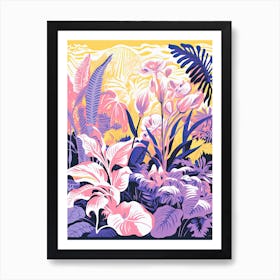 Colourful Botanical Risograph Style 25 Art Print