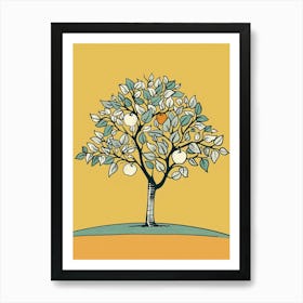 Apple Tree Minimalistic Drawing 2 Art Print