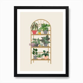 Boho Plant Shelf Art Print