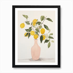 Lemons In A Vase Art Print