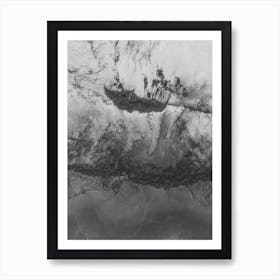 Grey White Abstract  Art Print