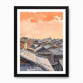 Osaka Rooftops Morning Skyline 1 Art Print