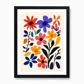 Flowers On A White Background 6 Art Print