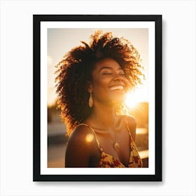 Afro-American Woman Smiling Art Print