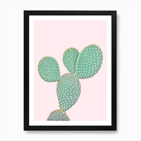 Cactus On Pink II Art Print