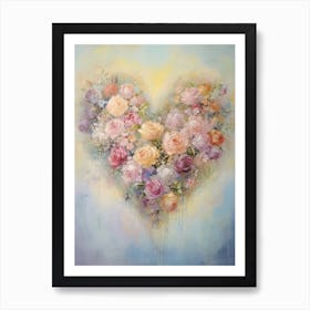 Roses In Heart Formation 1 Art Print