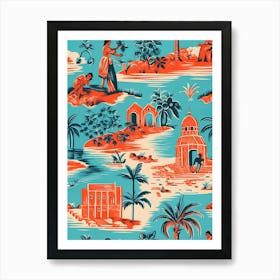 Goa India, Inspired Travel Pattern 4 Art Print