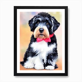 Black Russian Terrier Watercolour Dog Art Print