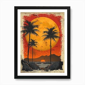 Sunset At The Beach 8 Art Print