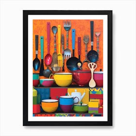 African Cuisine Matisse Inspired Illustration1 Poster